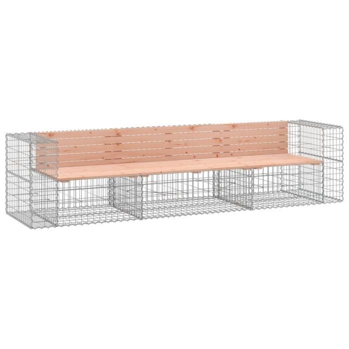 VidaXL Banc jardin design gabion 287x71x65,5 cm bois massif de douglas 3196252