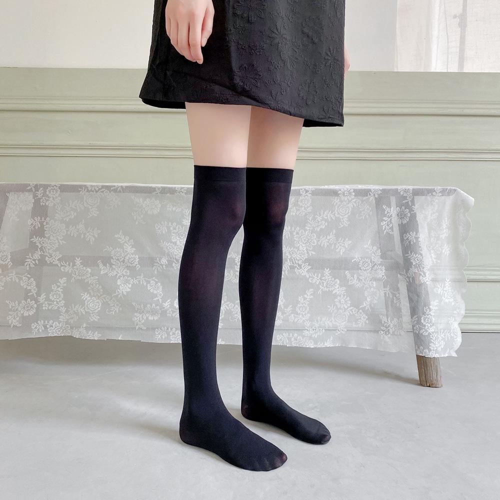 Velvet Calf Socks: Spring-Summer Women's Breathable Slimming Mid-Tube JK Lolita Stockings