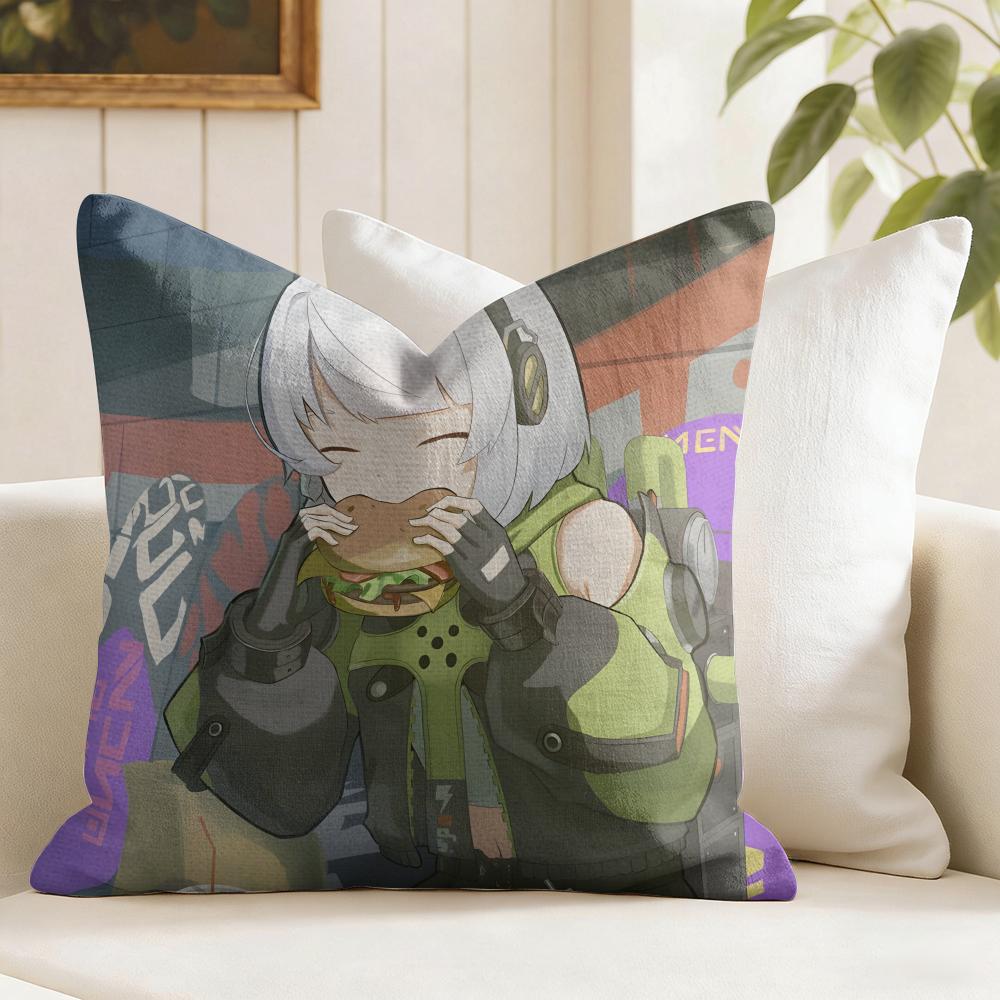 Zenless Zone Zero Anby Demara Cushion Cover Eco Linen Pillow Case DoubleSided Print Breathable Durable Zipper Home Decor Gift