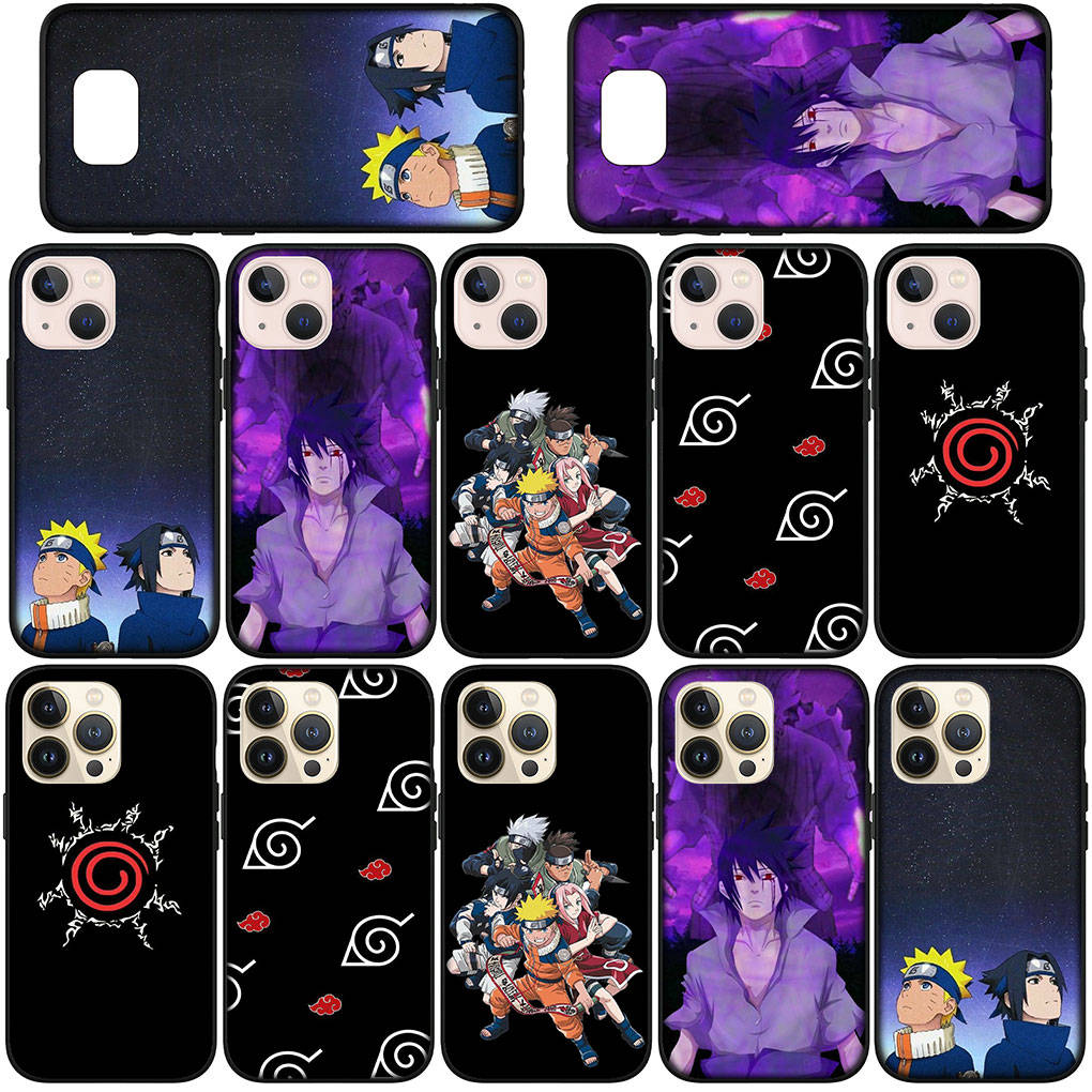 for Samsung Galaxy S24 S23 iPhone 16 15 14 Xiaomi Redmi Note 13 12 11 10Plus 9 Pro Max X XR Phone Case Comics Uchiha Sasuke Naruto OPPO Huawei Cover
