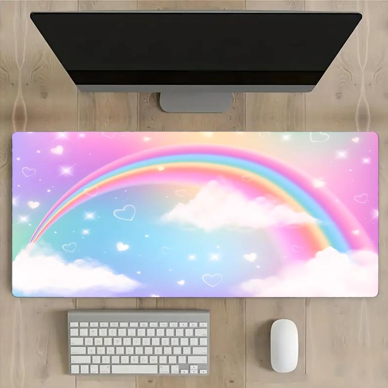 Tappetino Mouse Gaming Arcobaleno XXL Tappetino Mouse Spessore MM Tappetino Antiscivolo per Scrivania Lavoro Intrattenimento Ufficio a Casa Regalo Accessori da Scrivania