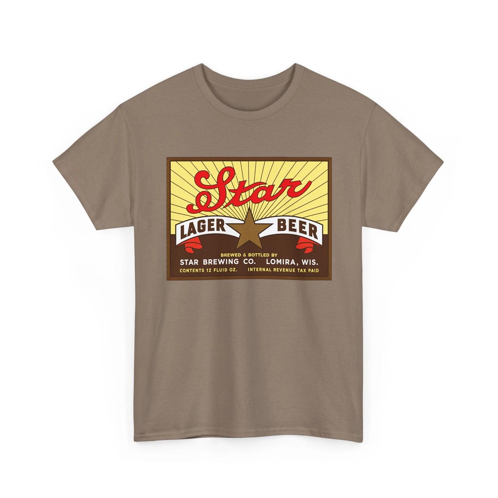 Star Brewing Co Lager Beer Label Lomira WI Brewery Retro Breweriana T-Sirt S