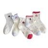 Spring-Summer Korean Style Red Embroidered Cartoon Cotton Ruffle Socks for Women