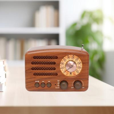 Retro Bluetooth Speaker with Radio Sturdy Home Decor for Outdoor Travel