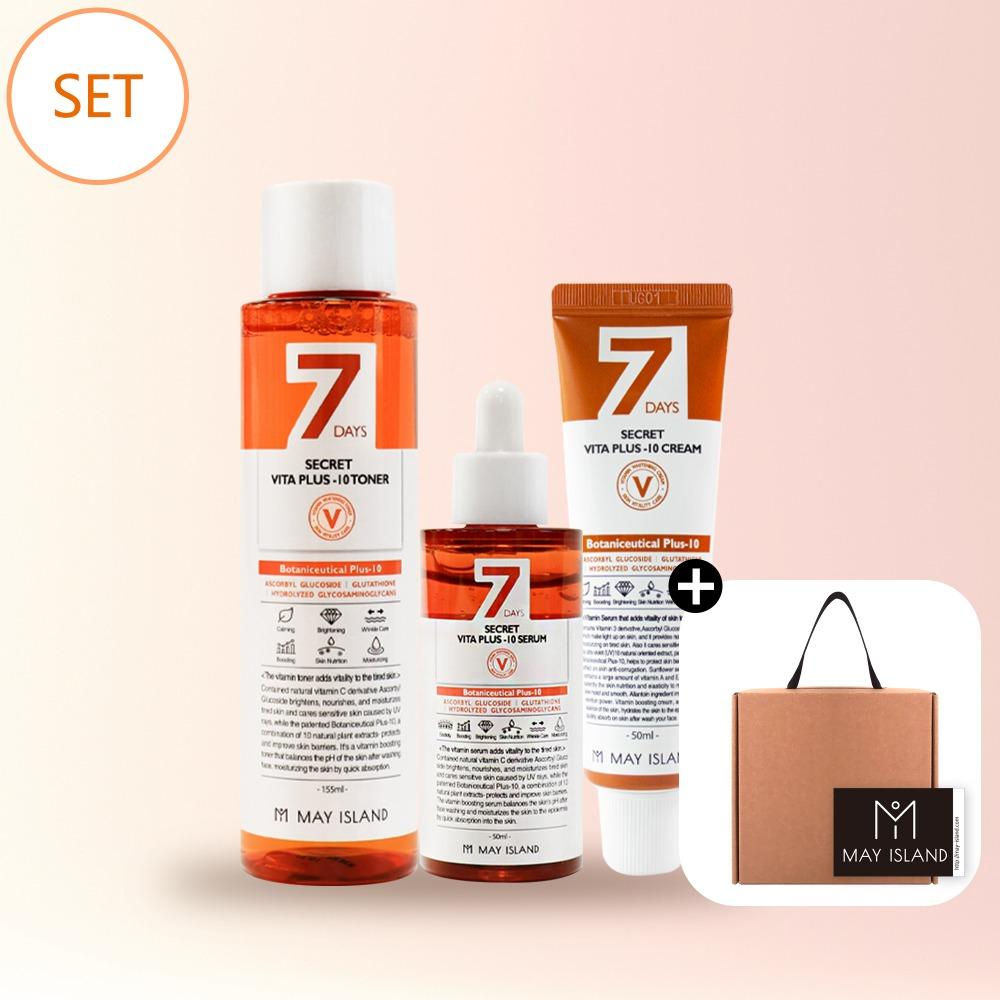 

Authentic May Island 7 Days Secret Vita Plus-10 3-Item Set – Ultimate Brightening & Vitalizing Skin Solution Korea Shipping