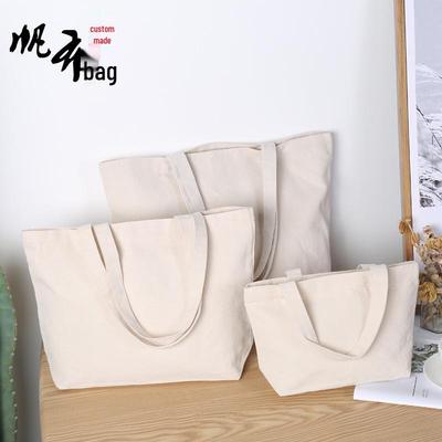 Custom Eco-Friendly Hand-Painted Canvas Tote Bag with Logo and Pattern