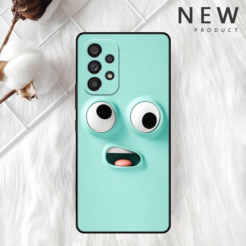 Cute Cartoons Funy Face Case For Samsung Galaxy A54 A52 A14 5G A53 A12 A13 A71 A23 A34 A33 A21s Phone Cover