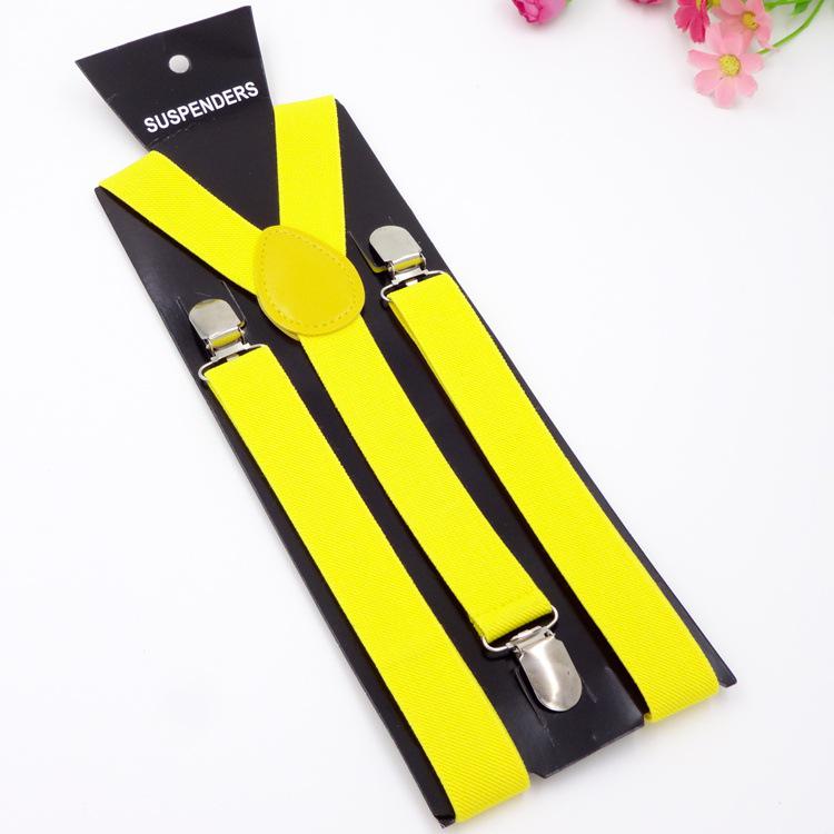 Unisex Black Clip-On Suspenders for Overalls and Pants жёлтый