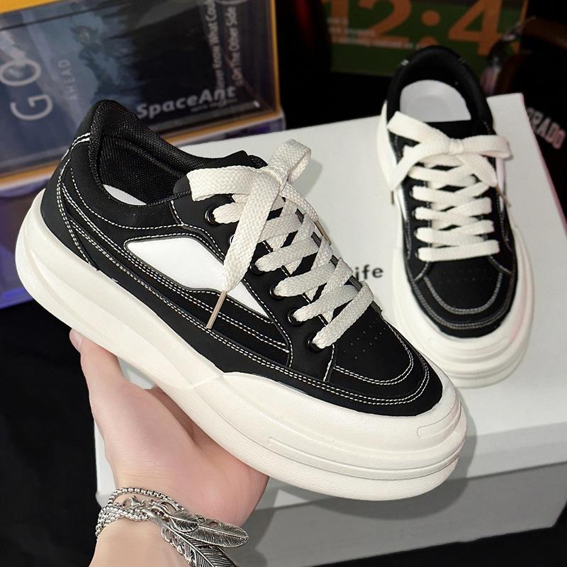 New Board Shoes Thick Baseplate Shoes INS Leisure Sports Harajuku Ulzzang White Shoes Men