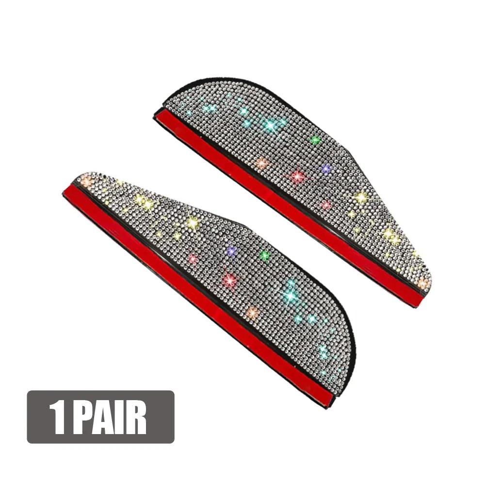 2Pcs Car Side Rear View Mirror Rain Eyebrow Visor Bling Sun Shade Snow Guard Weather Shield Cover Universal Auto Accessories