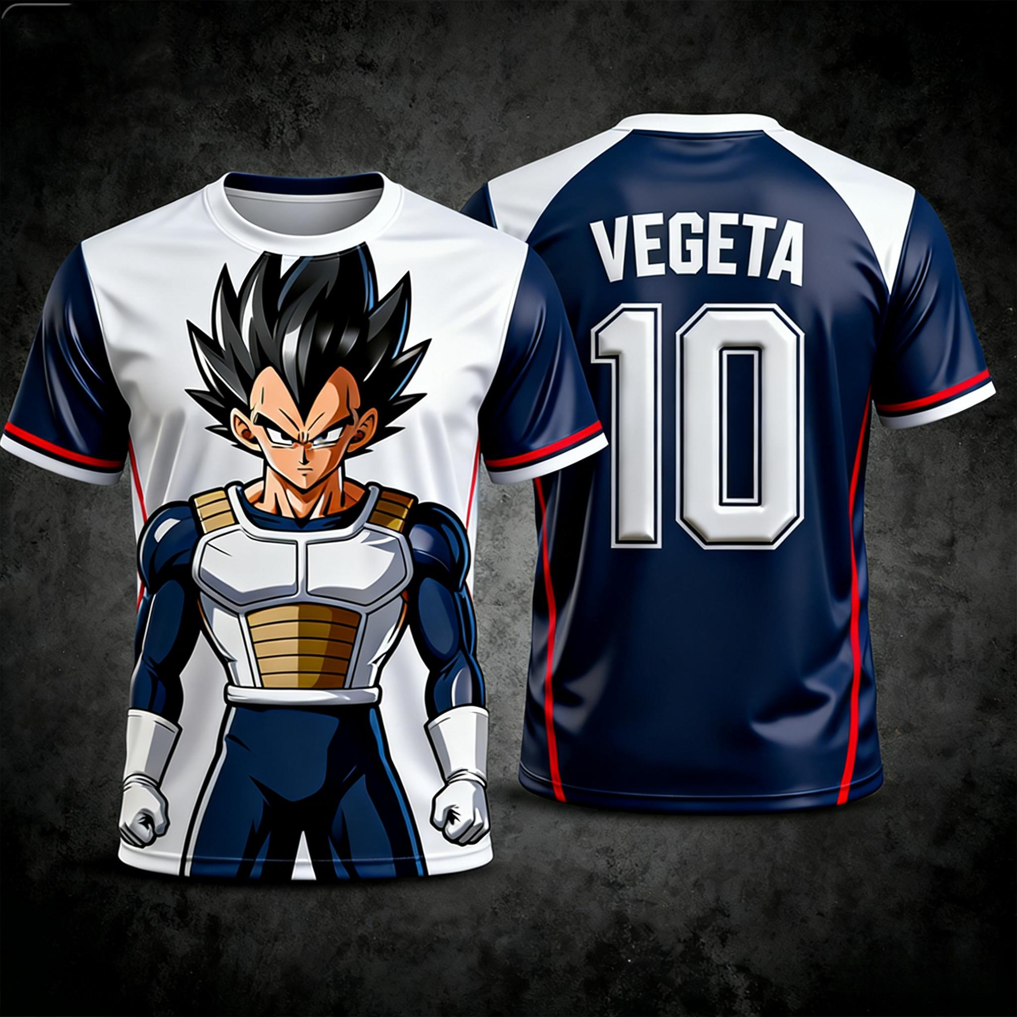 2026 Summer Dragon Ball Z Vegeta Football Jersey T-Shirt Kids Football Special Jersey Kit Adult Men/Women Anime Short Sleeve Y2k S