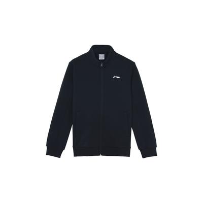 Li Ning Logo Casual Sports Solid Color Zip Jacket Men Jackets Black AWDPA03-2