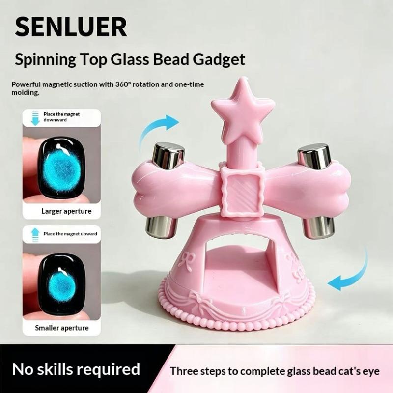 Cat's Eye Gyroscope Nail Art Tool Smooth Glass Bead Anti Scratch Labor Saving for DIY Nail Art Design Personal Salon Use