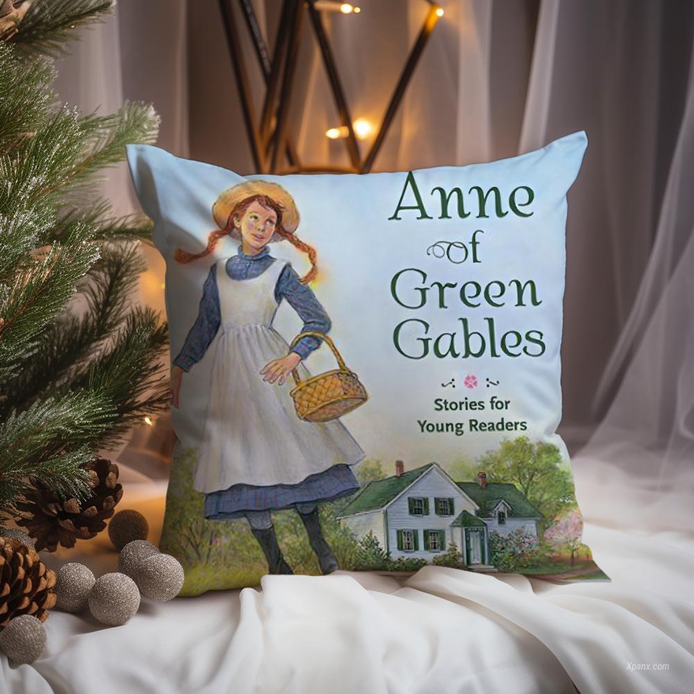 Books Anne of Green Gables Cushion Cover Premium Comfort Reversible Pillow Cove -Two in One Design for Any Room & Car Interior