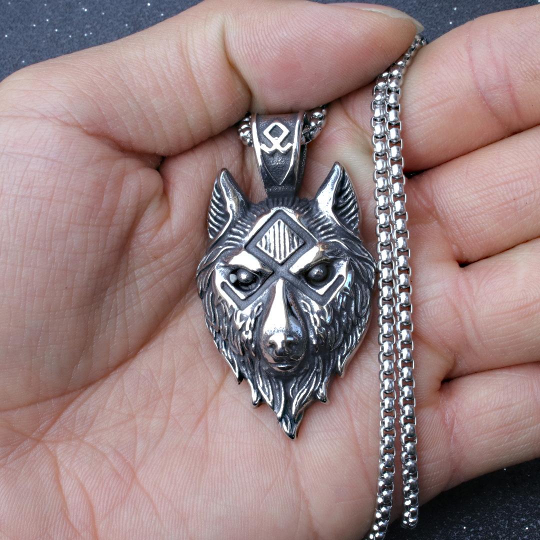 European and American Rune Pendant Men s Viking Necklace Men s and Women s Long 60CM