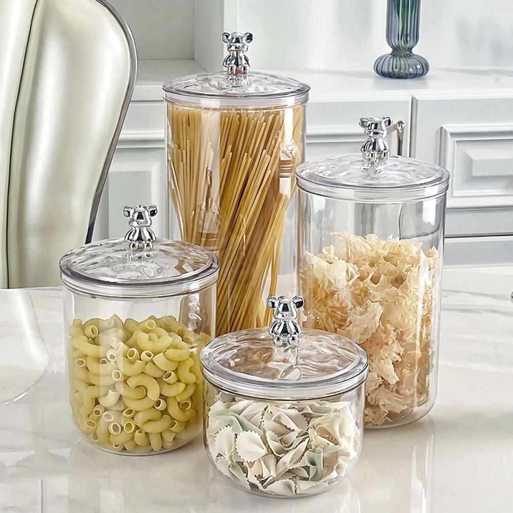 

Plastic Candy Nuts Storage Box Sealed Tea Coffee Sugar Storage Jars Kitchen