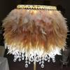 1Meters Natural Turkey Feathers Trim Height 10-15Cm Wedding Clothing Dress Decoration Diy Feather Ribbon Sewing Crafts