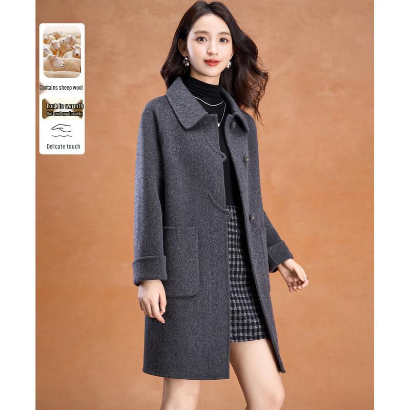 

Kebeier Women s Premium Wool Blend Double-Faced Mid-Length Coat XL