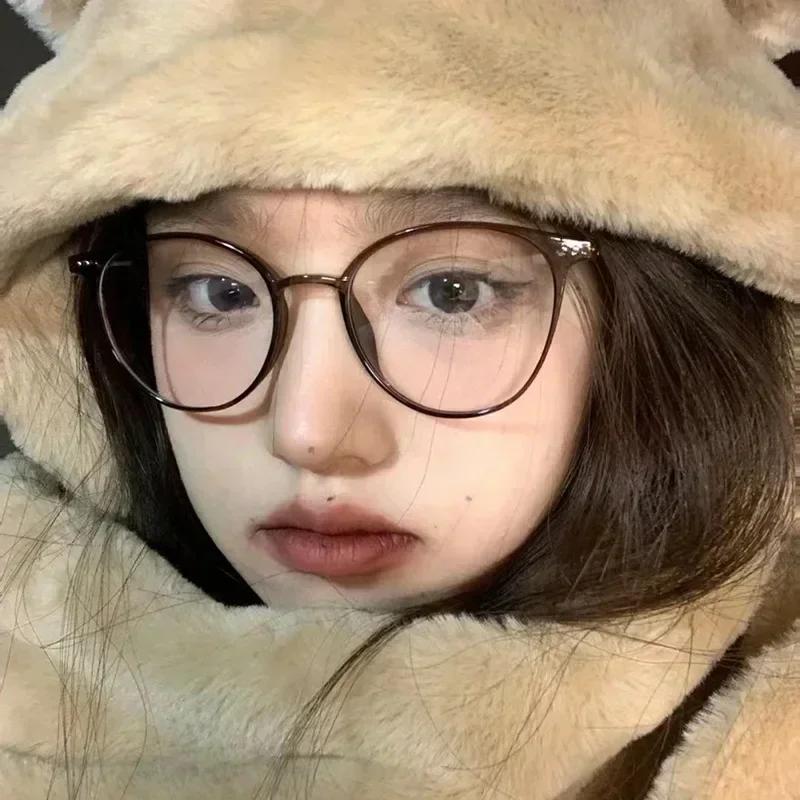 Luxury Brand Round Myopia Glasses Blue Light Blocking Eyeglasses Women Men Prescription Near Sight Glasses Diopter