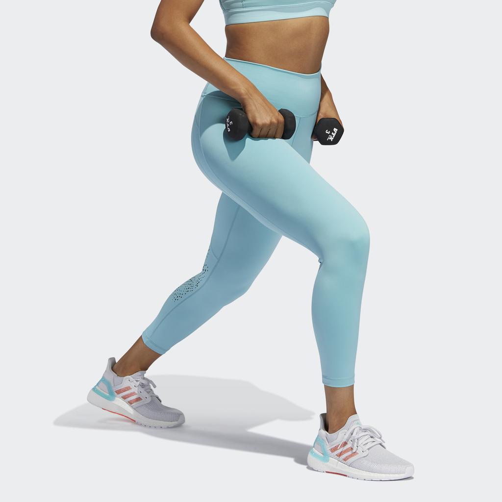 Adidas Believe This 2.0 Primeblue Solid Color High-Waisted Nine-Point Sports Pants Women Pants Vibrant-Blue FP6824