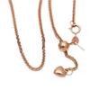 Rose Gold Peach Heart Women's Clavicle Necklace - Simple, Fashionable Chopin Chain Style