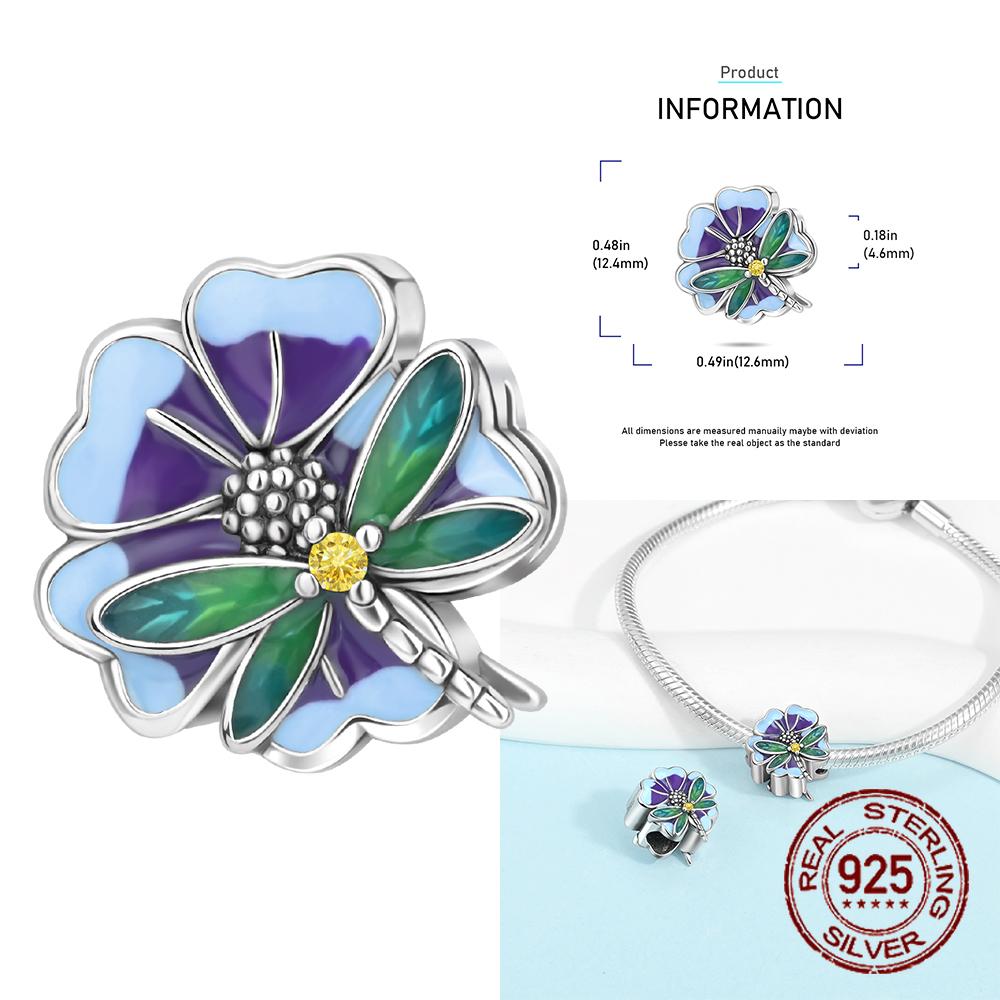 Měď Barevné Macešky Sedmikrásky Květiny Víla Elfové Motýl Přívěsek Korálek Vhodný pro Náramek Butik Sladěný Dárek