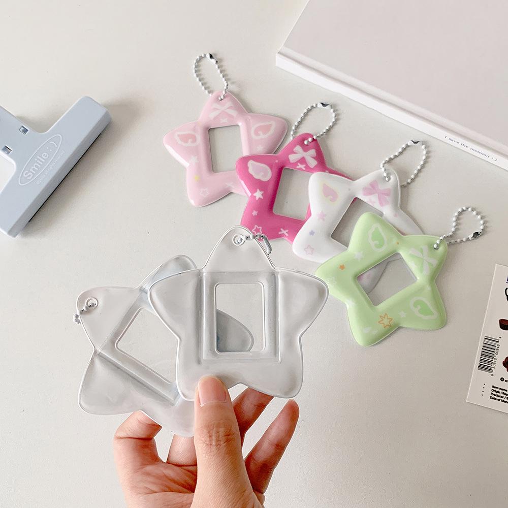 With Keychain Mini Photocard Holder Star Pendant Hanging Decoration ID Photo Photocard Frame Korean Ins Style Picture