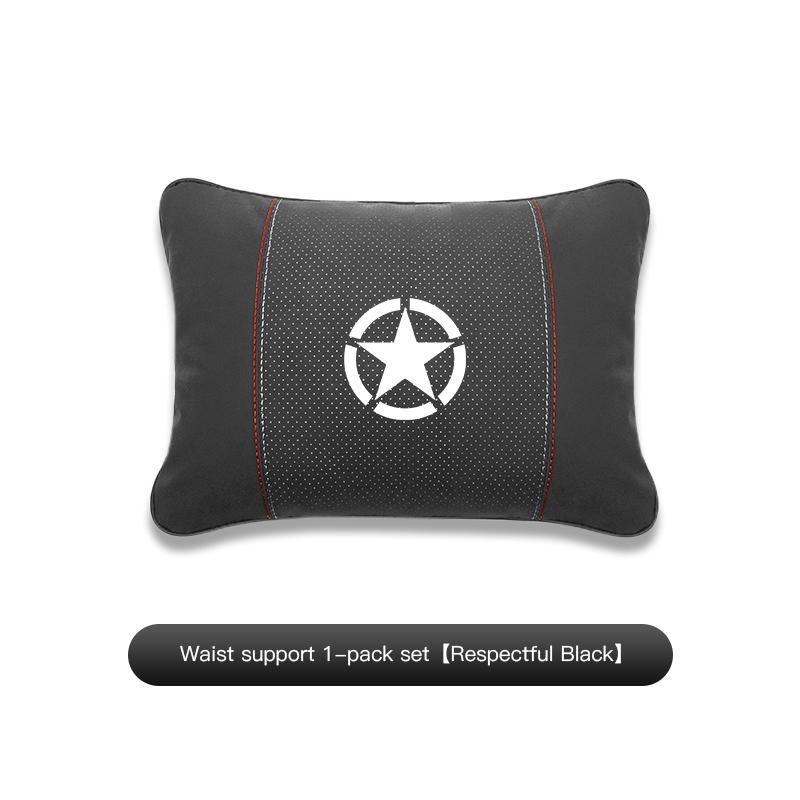 For Jeep Renegade Willys Wrangler JL JK Grand Patriot Suede Car Neck Pillow Headrest Lumbar Support Pillow Spine Protect sticker