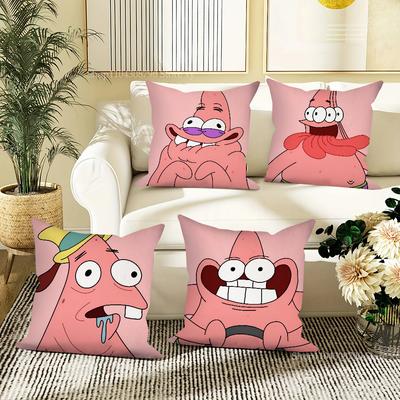 Cartoon SpongeBob SquarePants Patrick Star Pillow Case Fashion Square Pillowcase Bedroom Sofa Room Leisure Cushion Cover