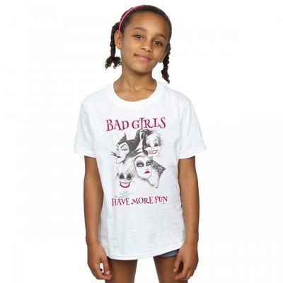 Camiseta de algodão meninas más meninas se divertem mais