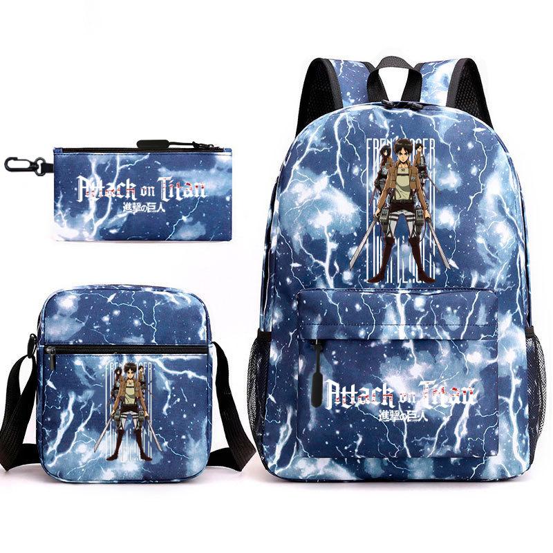 Attack on Titan Teen Anime Rucksack Attack on Titan Schultasche Dreiteiliges Set