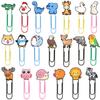 20 Cute Cartoon Animal PVC Paper Clips - U-Shaped Large Clips and Bookmarks for Office Supplies