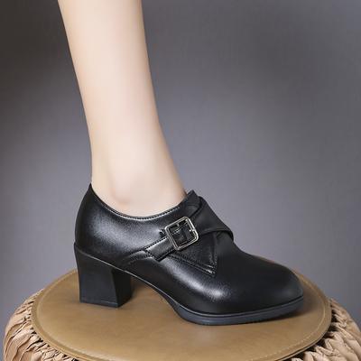 Women's Pumps 2024 Spring and Autumn Heels Office Lady Business Dress Shoes Fashion Chunky Heel Shoes of Women Grace Comfortable