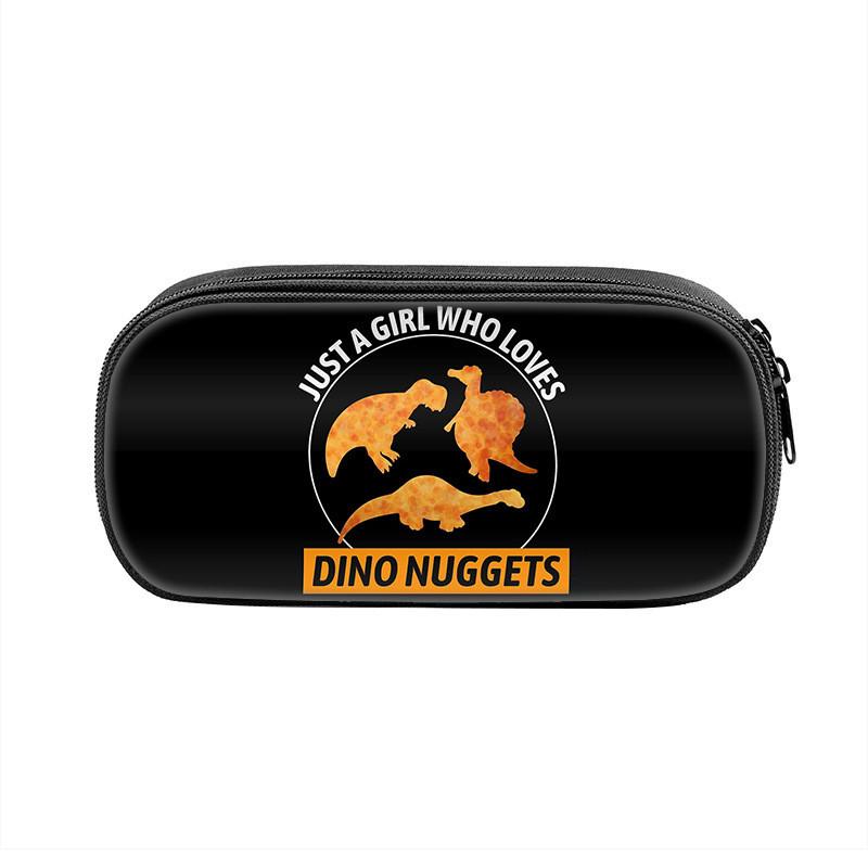 Dinosaur Chicken Nugget Pencil Case With Nylon Material For Students And School Supplies