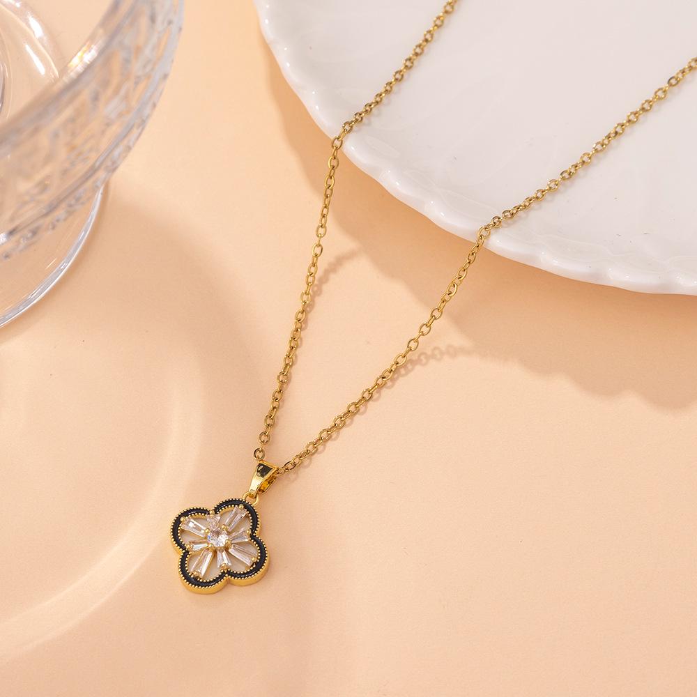 Kadın Lüks Titanyum Çelik Kolye Ucu Klavikula ve Uzun Kazak Kolyesi - Niş Tasarım