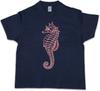 SEA HORSE Kids Boys T-Shirt Tattoo Nautical Sailor Slash Anchor Captain
