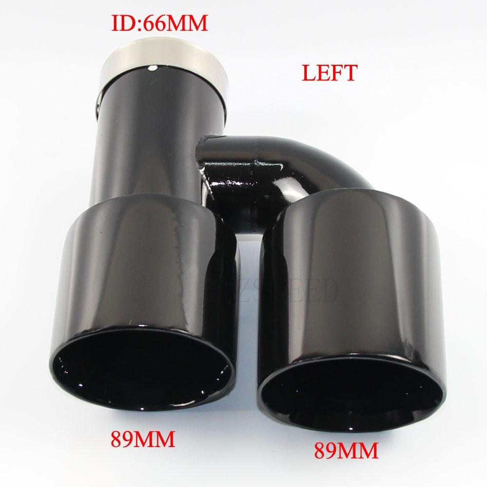 Car Accessories Stainless Steel and Bright Face Without Marked H-type Double Outlet Straight Edge Exhaust Pipe Tailpipe