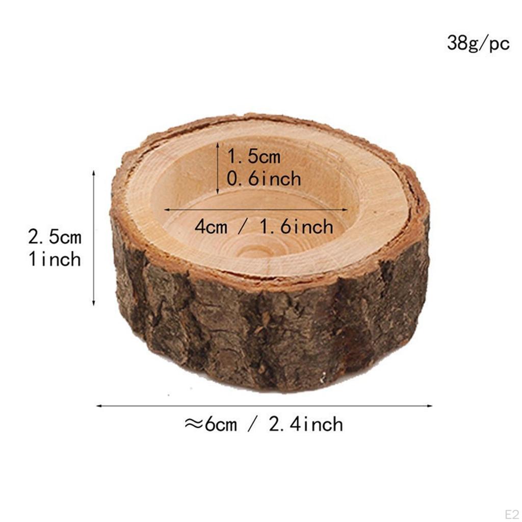 10 Pack Wooden Tea Light Candle Holders for Birthday Prayer Housewarming Party Taper Candles