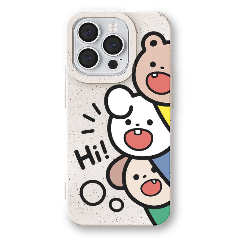 

Zhitai Мультяшный силиконовый чехол для телефона для iPhone 14/15 Pro/16 Пшеничный чехол - Популярный дизайн Apple 16