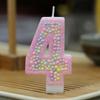 Creative Macaron Number Candles 0-9 - Birthday Decoration with Small Colorful Balls