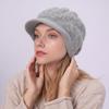 Casual Rabbit Hair Warm Knitted Beret Hat Beanie Cap Peaked Hat