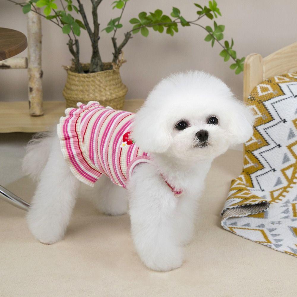 

Cotton Pet Clothes Soft Dog Vest Comfortable Cat Skirt Autumn XL рожевий