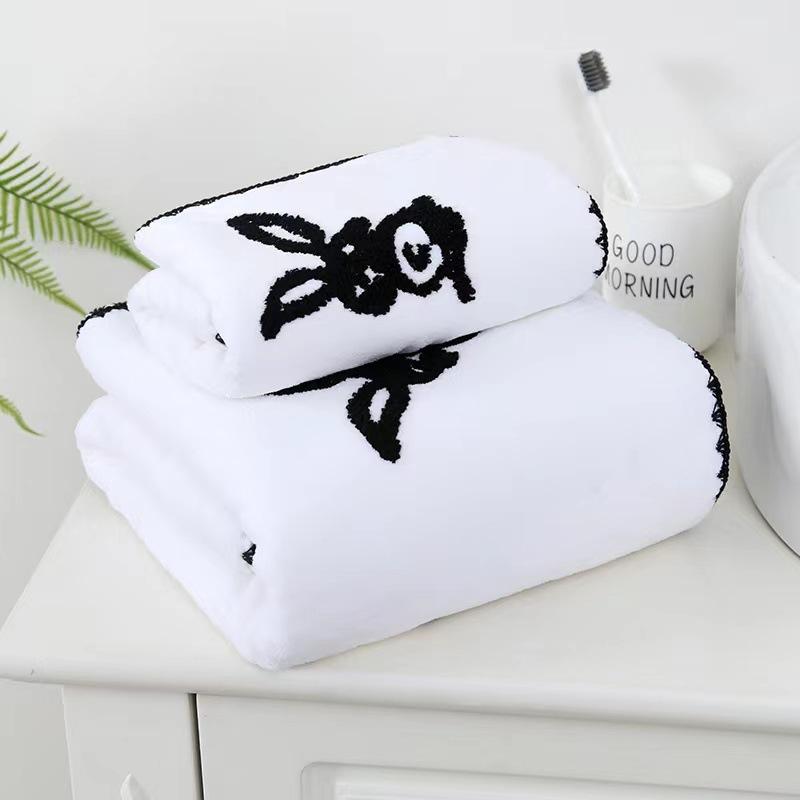 

2025 новая милая вышитая сумка полотенце утолщенная коралловая флисовая быстросохнущая впитывающая полотенце Towel 35 * 75 белый