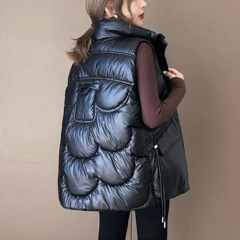 Осенне-зимняя утепленная теплая куртка без рукавов — фото 5