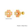 18K Gold Plated Stainless Steel Cartilage Stud Earrings, Dainty CZ Heart Butterfly Crown Multi Piercing Earring for Women
