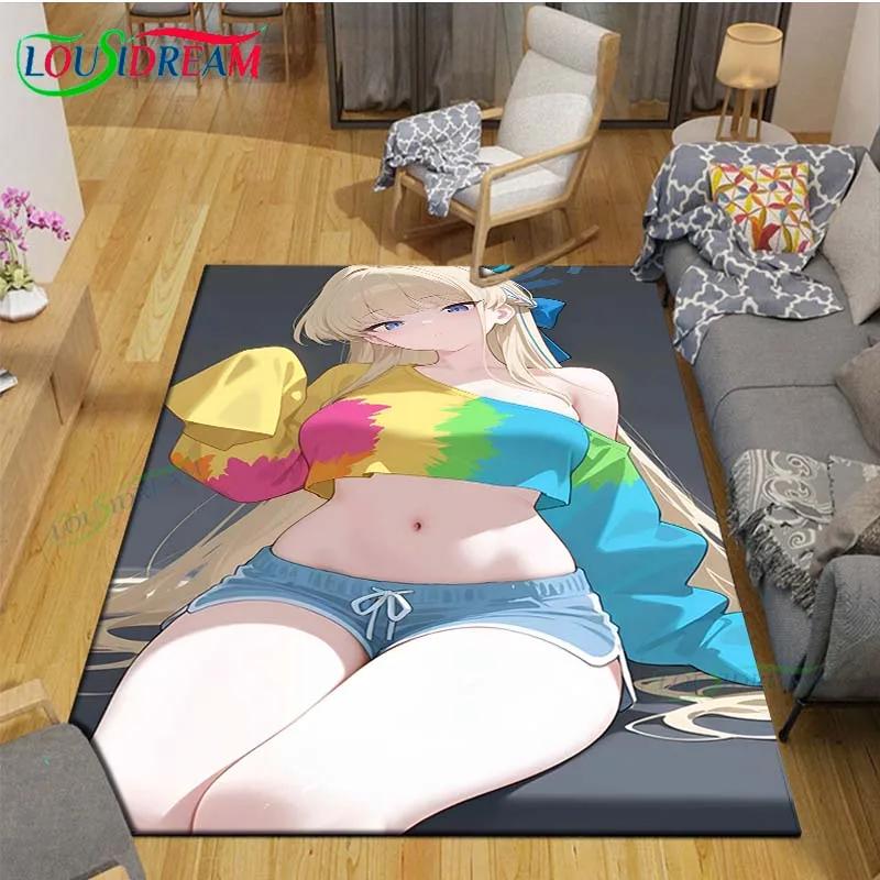 Fashion Sexy Anime Girl Carpet Room Decor Floor Mats Bedroom Yoga Mat Photography Props Area Rug Kids Bedroom Aldult Gift