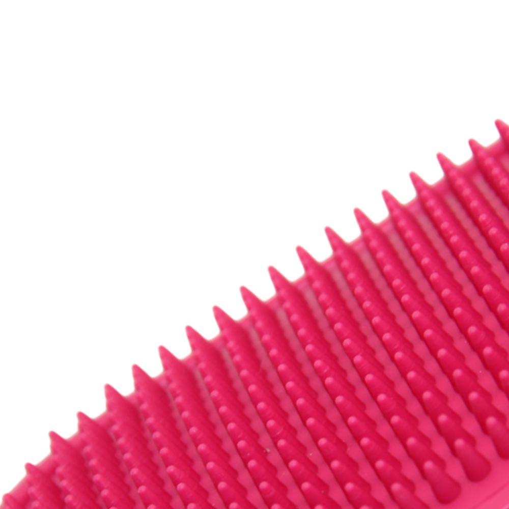 Pet Grooming Brush for Bath Massage, Silicone Bristle Deshedding Tool with Ergonomic Handle for Cats Dogs, 1PC