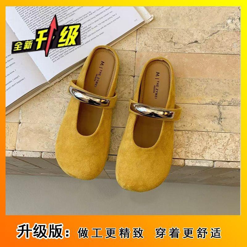 Fashion Retro Ballerina Slipper Style Wide Toe Box Shoes Famous Brand Spring Comfortable Rubber Sole Ladies Sandals (Best Selling Deal)