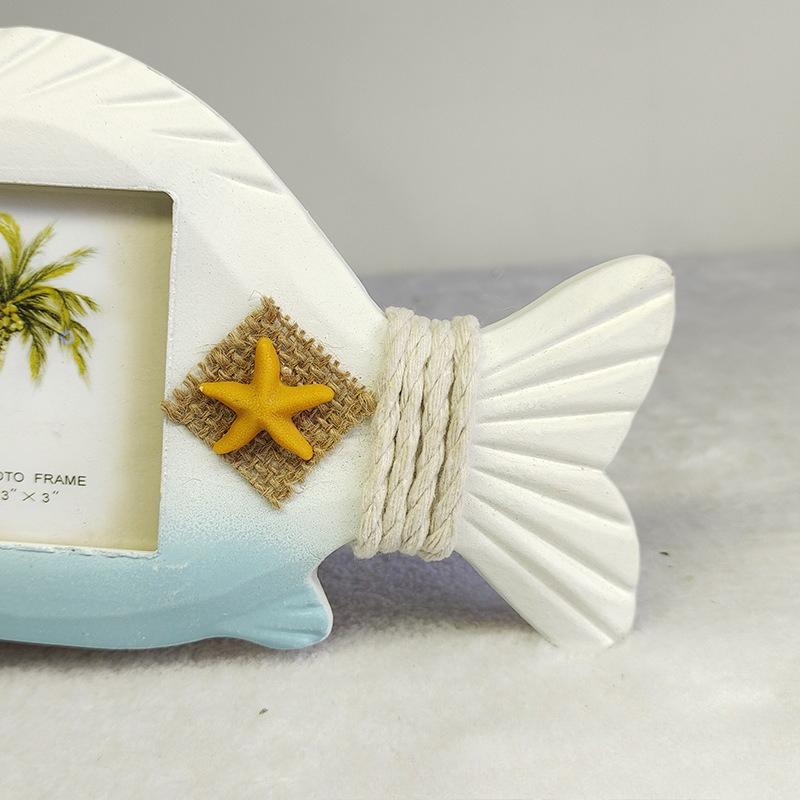 Scallop Fish shaped Starfish Photo Frame, 3-inch Wedding Photo Frame Stand, Display Platform, Home Decoration Decoration Ornament