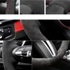 Car Steering WheelCover For Mercedes Benz A45 AMG W176 C63 W204 CLA C117 CLS S-Model 2011-2016 Hand Sewing Suede Car Interior